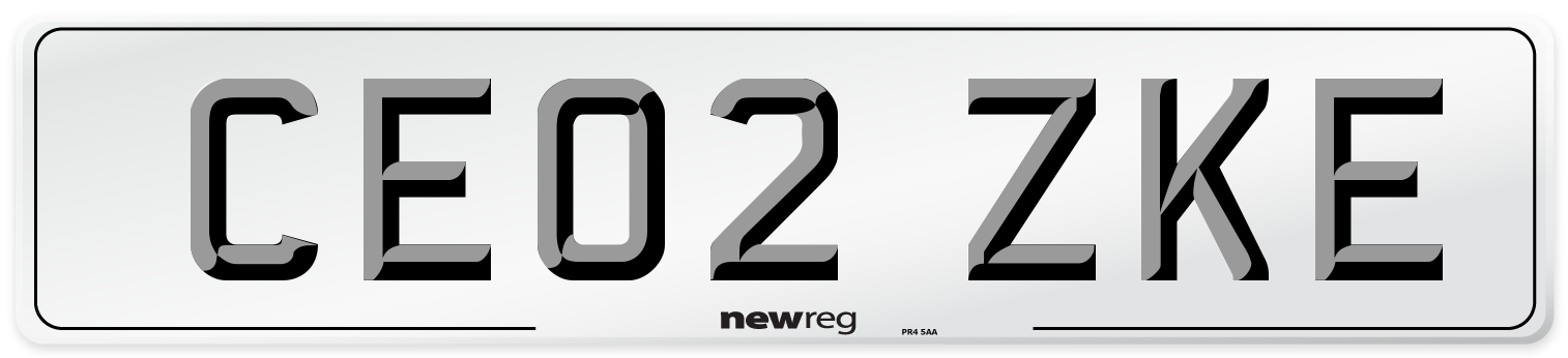 CE02 ZKE Number Plate from New Reg